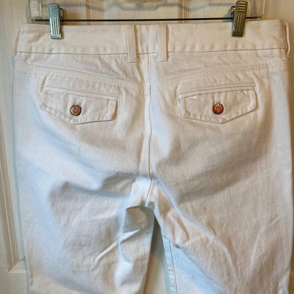 J.Crew 100% Cotton Straight Leg White Jeans Women Size 6 Pockets - Picture 4 of 10